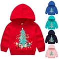 thumbnail image 4 of Odeerbi Toddler Boys Girls Christmas Outfit Long Sleeve Sweatshirt Children Santa Claus Print Hooded Pullover Jacket Red, 4 of 4