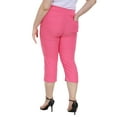 thumbnail image 4 of HDE Women's Plus Size Pull On Capris with Pockets Cropped Pants Hot Pink 1X, 4 of 6