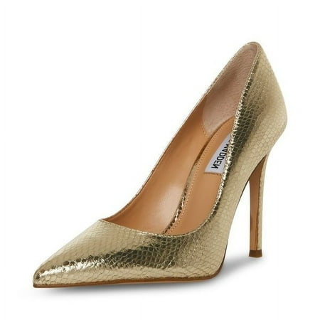 

Steve Madden Evelyn Gold Snake Stiletto Heeled Pointed Toe Slip On Dress Pumps (Gold Snake 6)