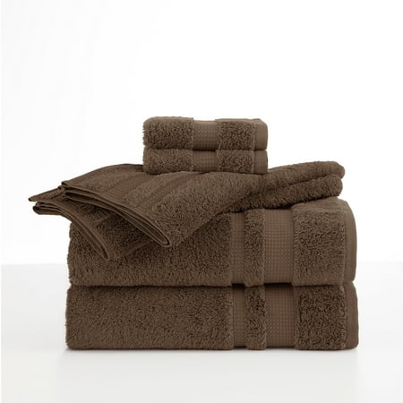 Luxury Supima 6-Piece Dark Brown Towel Set (Best Supima Cotton Towels)