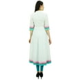 thumbnail image 3 of Bimba Womens Designer Cotton Kurta Long Flared Anarkali Kurti Dress With Pom-Pom, 3 of 7
