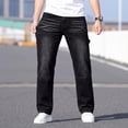thumbnail image 4 of Smawell Men's Black Carpenter Jeans, Relaxed Fit Straight Leg Work Pants, Durable Double Knee Utility Jeans with Multi Pockets, Breathable Comfortable Casual Denim Pants for Work, Construction, Daily, 4 of 6