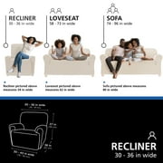 Mainstays Boucle Stretch-to-Fit Fabric Recliner Slipcover, 4-Piece, Beige