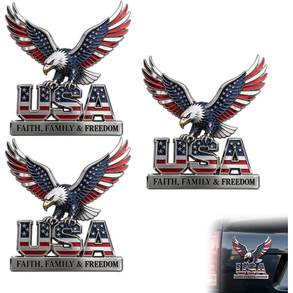 Faith Family Freedom Car Decal, 3d Faith Family Freedom Metal Emblem For Automotive, Trucks, Suv, Motorcycle