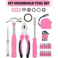 thumbnail image 3 of Vensio -24pcs Household Tool Kit with Storage Toolbox, Basic DIY Repair Set for Home Apartment and Dorm, Compact Hand Tool Organizer for Women and Men Pink, 3 of 5