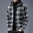 thumbnail image 4 of Suéter de punto tipo cárdigan a cuadros, sudaderas con capucha para hombre, camisetas azules, ropa de manga larga para hombre, ropa de otoño 100 % coreana, cálida y cálida para primavera X, 4 of 5