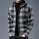 thumbnail image 4 of Suéter de punto tipo cárdigan a cuadros, sudaderas con capucha para hombre, camisetas azules, ropa de manga larga para hombre, ropa de otoño 100 % coreana, cálida y cálida para primavera X, 4 of 5