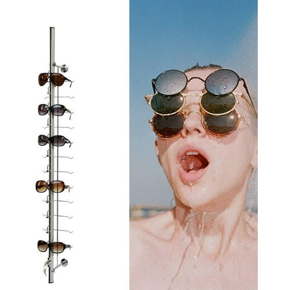 CNCEST Eyeglass Holder Display Stand Lockable Sunglasses Glasses Eyeglasses Display Rod 10PC with Lock (1.22m Hold 14 Frames)