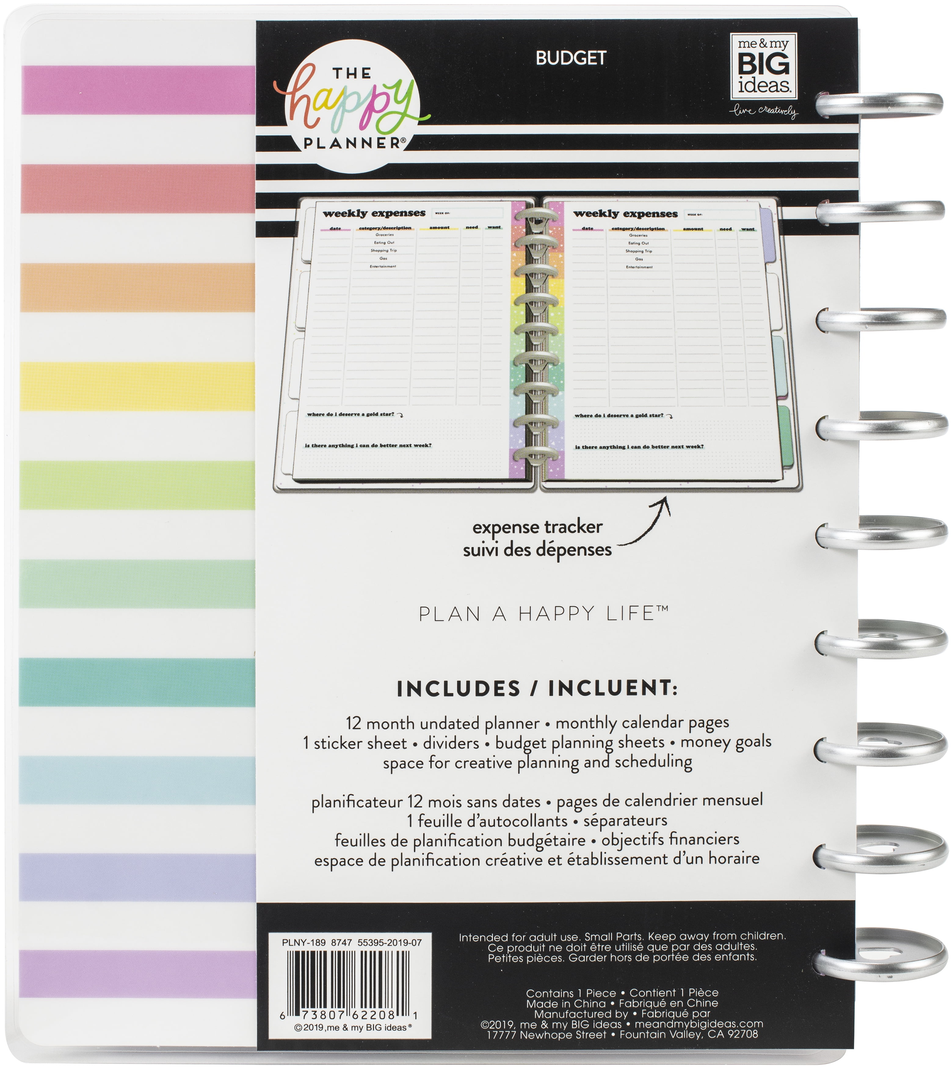 Happy Planner 12Month Undated Classic Planner 9.25"X7"Budget
