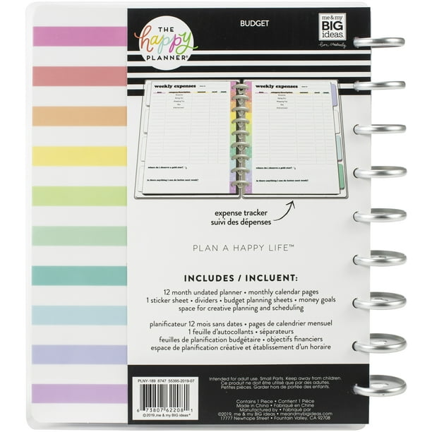Happy Planner 12Month Undated Classic Planner 9.25"X7"Budget/Allowance, Jan Dec Walmart