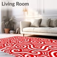 thumbnail image 2 of ODIKA 6'x9' Machine Washable Non-Slip Area Rug, Cane Stripe Latch Needlework Kit Peppermint Swirl Design Canvas High Traffic Rug with Pad, Red, 647369, 2 of 8