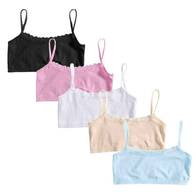 ✪ 4pcs/Lot Children's Breast Care Girl Bra Hipster Cotton Teens Teenage  Underwear Summer Kids Lace Vest Young