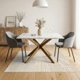 thumbnail image 3 of ODIKA 5'x7' Beige Champagne Reflection Geometric Washable Area Rug Contemporary Abstract Mosaic Textured With Dimensional Block Grid Non-Slip, Chair-Friendly for Dining Room, Under Table, Home Office, 3 of 7