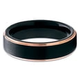 thumbnail image 3 of Silly Kings Black Tungsten Wedding Band Rose Gold Tungsten Ring Men & Women 6mm Tungsten Carbide Ring Brush Finish Comfort Fit, 3 of 3