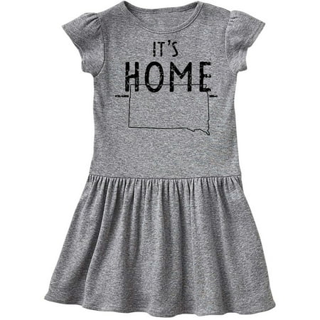 

Inktastic It s Home- State of South Dakota Outline Distressed Text Gift Toddler Girl Dress