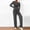 GY1, variant on VISALY 2 Piece Lounge Set Sweatsuit Set Long Sleeve T Shirt Crop Tops Tank Tops Wide Leg Pants Travel Outfits Fashion Casual Sweatshirt Workout Sets Black L