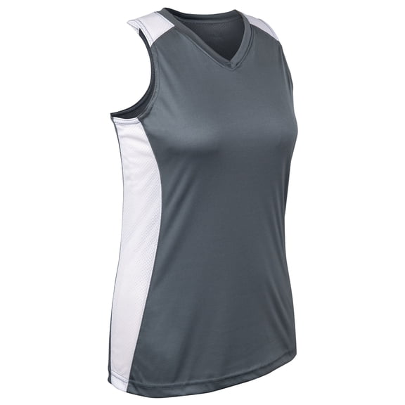 Infinite V-Neck Racerback Jersey - GRAPHITE,WHITE - 2XL