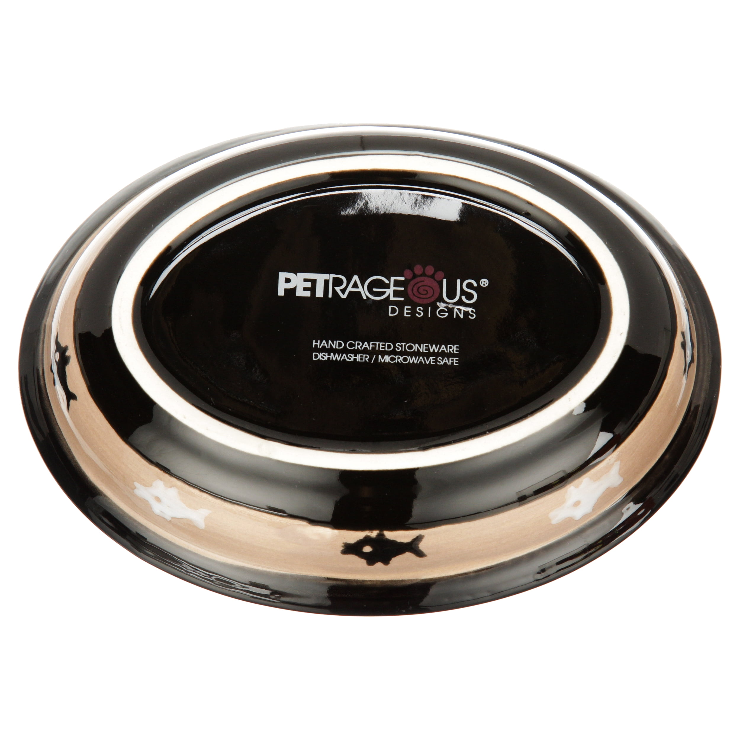 PetRageous Designs Pet Bowl, Black, 6.25 "