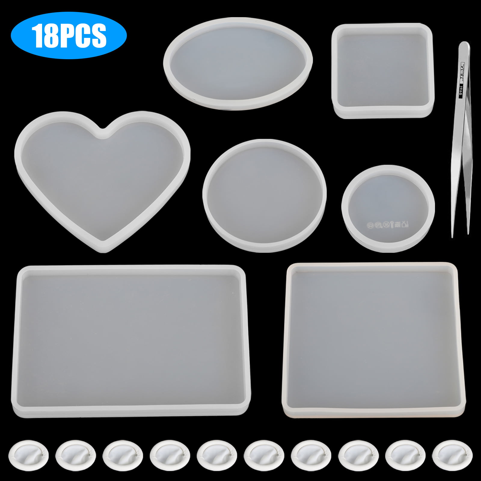 1Pc Heart Coaster Molds Silicone Epoxy Resin Mold Trays For Coasters Jewelry DIY