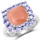 thumbnail image 1 of 6.70 Carat Genuine Peach Moonstone and Tanzanite .925 Sterling Silver Ring QJ Model, 1 of 3