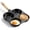 Black, variant on Cast Iron 5-Cup Egg Divider Skillet, Nonstick Divided Frying Pan with Wooden Handle, Breakfast Skillet Omelet Pan for Round Eggs