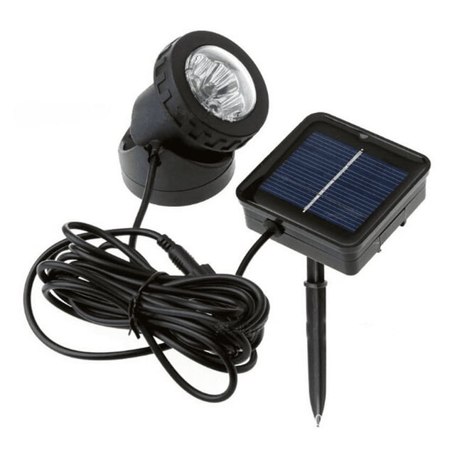Foco de agua solar de 6 LED con un solo cabezal y dos cabezales, luz de paisaje de bajo voltaje, luz de pecera de bajo consumo