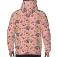 thumbnail image 7 of Kdxio Retro 70s 60s Hippie Flower Print Mens Casual Hooded Collar Drawstring Hoodies Pullover Sweatshirts Casual Long Sleeve Shirts-Large, 7 of 7