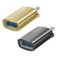 thumbnail image 3 of Almencla 2x2 Pieces USB C Splitter Audio Output Laptop Splitter Easy to Use USB 3.0 Hub black and gold, 3 of 8
