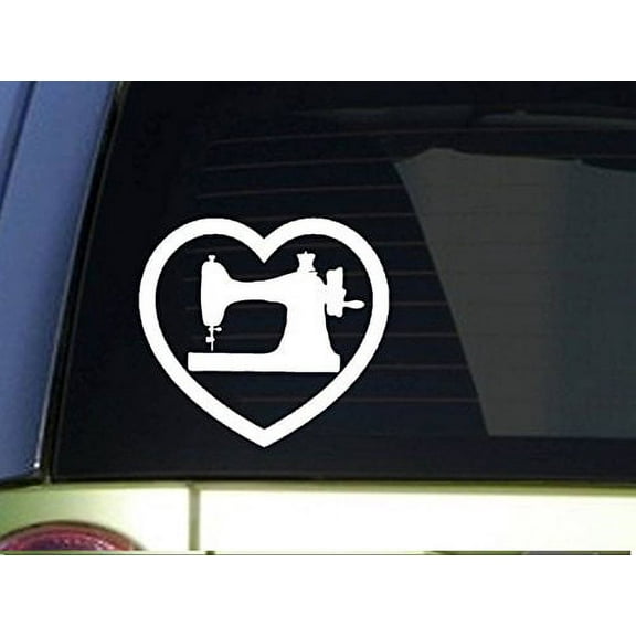 Sewing Machine Heart *I911* 6x6 inch sticker decal