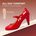 thumbnail image 2 of Chase & Chloe Mary Jane Shoes Women Oxford Pumps - Cute Low Kitten High Heels - Retro Vintage Shoes for Women 1950s Mary Janes Round Toe Shoe with Ankle Strap - Women Dress Shoes, 2 of 6