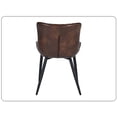 thumbnail image 2 of Juego de 2 sillas de comedor tapizadas de piel sintética de estilo vintage, silla decorativa sin brazos con respaldo, patas de metal y pies ajustables para cocina, salón, cafetería, dormitorio,Café, 2 of 2