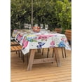 thumbnail image 2 of Spring Easter Outdoor Tablecloth - 60x102 Inch Rectangle Dining Table Cover, Watercolor Eggs Gnomes Floral Butterflies Plants Waterproof Outdoor Table Cloth with Umbrella Hole & Zipper for Patio, 2 of 7