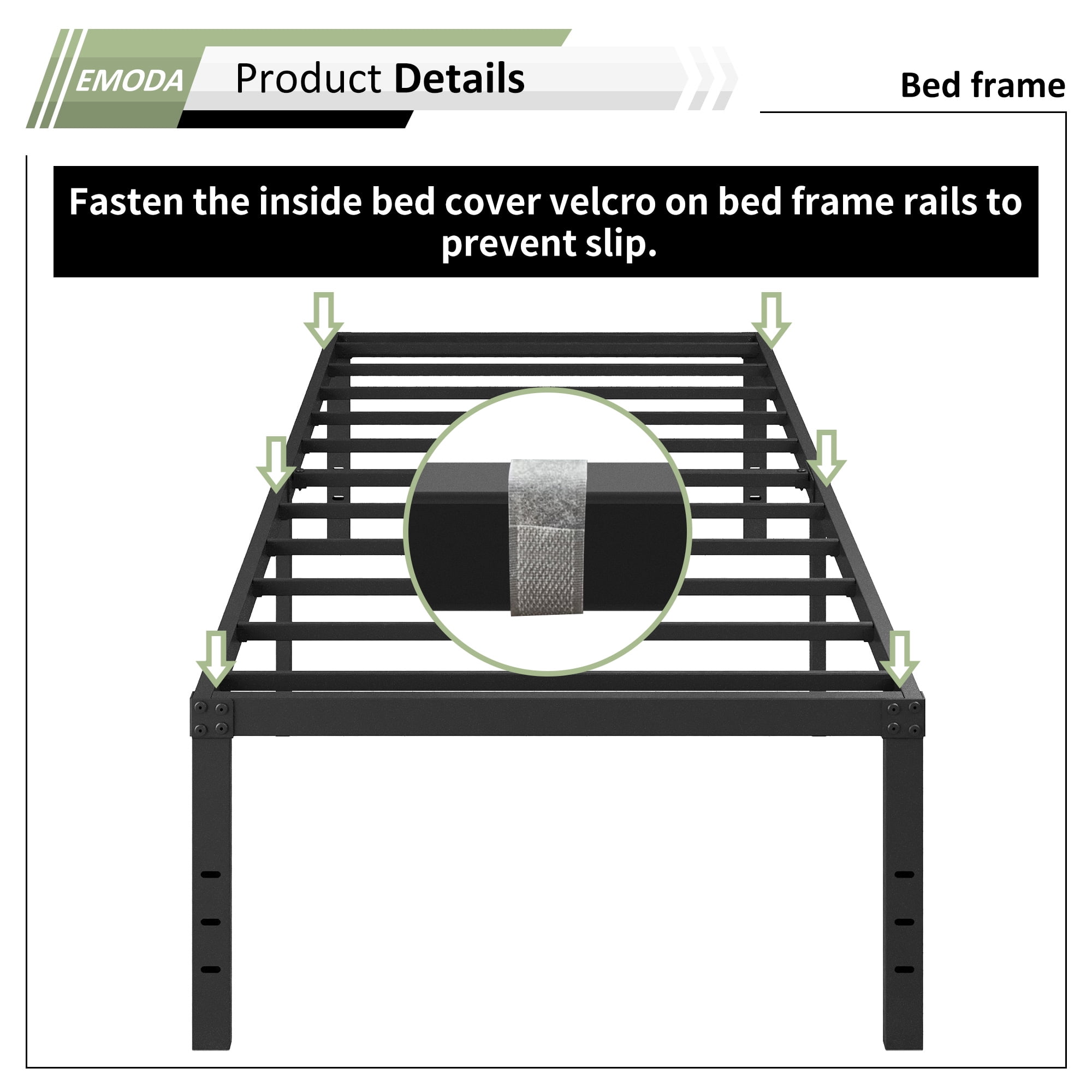 Maenizi 16 Inch Twin Bed Frames with White Skirt Cover, Metal Twin Size Bed Frame with Storage, Heavy Duty, No Box Spring Needed, Easy Assembly, Noise Free, Mattress Foundation