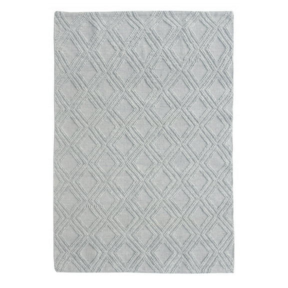 9’ x 13’ Gray Diamond Lattice Modern Area Rug