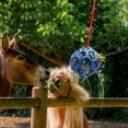 thumbnail image 2 of Bola de heno para caballos, cabras, ovejas, alivio del estrés, paquete de 2 (azul) para mantener ocupado al caballo o la cabra y aliviar el estrés, 2 of 5