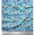 thumbnail image 1 of Soimoi Georgette Viscose Fabric Watermelon,Ice Cream & Cocktail Summer Designs Print Fabric by The Yard 42 Inch Wide, 1 of 1