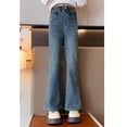 thumbnail image 2 of KVPLBQFD Girls Flare Jeans Distressed Long Bell Bottom for Kids Stretchy Wide Leg Denim Pants with Pockets Teens Trendy Silhouette Pants, 2 of 9