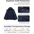 thumbnail image 3 of Windproof and warm winter coat, men's long and lightweight down jacket, quilted winter jacket with a hood, 3 of 6