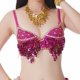 thumbnail image 3 of Top de sujetador con lentejuelas para danza del vientre, top brillante con purpurina para mujer, ideal para cabaret. rosa roja, 3 of 9