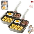 thumbnail image 1 of 3-In-1 Cup-Shaped Large Capacity Pan, Anti-Scalding Heightened Handle, Nonstick Titanium Ceramic Omelette Skillet Pancake Pan, for Gas Induction Cooker (2), 1 of 8