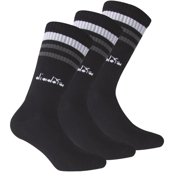 Calcetines de Tenis Unisex Diadora - Paquete de 3, Logotipo, Rayas Azul oscuro 43-46