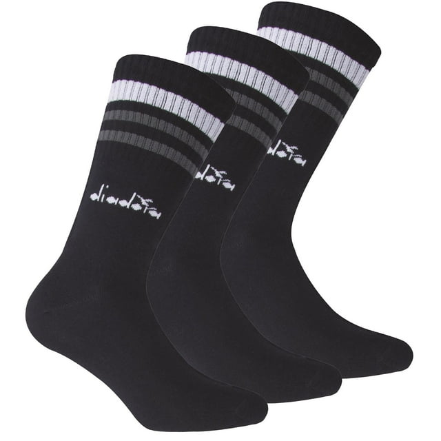 Calcetines de Tenis Unisex Diadora - Paquete de 3, Logotipo, Rayas Azul oscuro 43-46