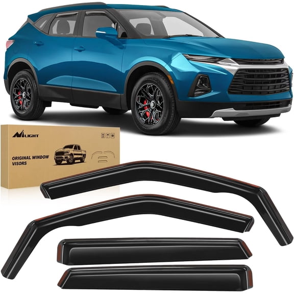 Nilight Durable in Channel Rain Guards for Chevy Blazer 2019 2020 2021 2022 2023 2024 2025 Window Deflectors, Vent Window Visors-4pcs
