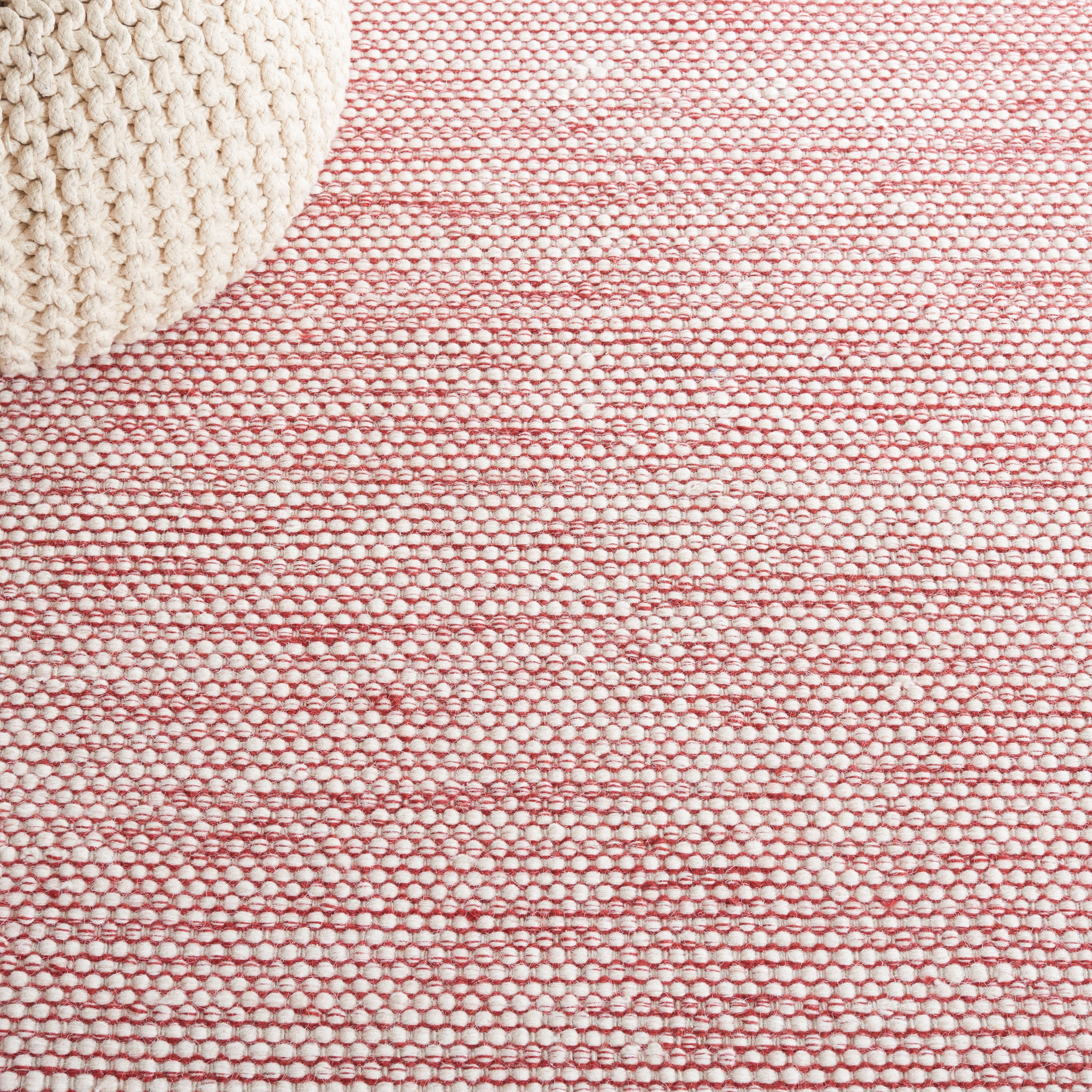 SAFAVIEH Natura Mellony Solid Runner Rug, Red/Ivory, 2'3" x 8'