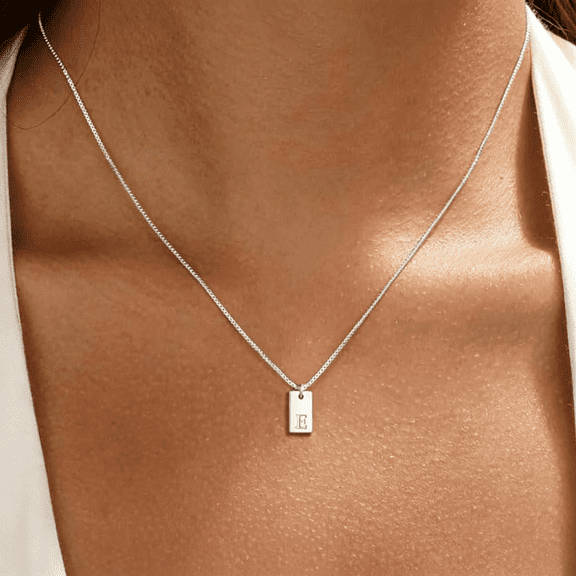 TUWAFE Initial Necklaces for Women Letter A-Z Pendant Name Necklace|Dainty 14K Gold Plated Necklaces Silver Initial Name Necklace Personalized Gold Jewelry Valentine’S Day Gifts