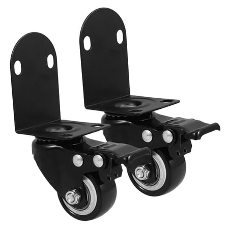 MLINS 2pcs Side Mount Plate Casters Heavy Duty Furniture Mute Swivel Caster Wheels Replacement Plastic Baby Bed Wheels for Workbench Table Luggage Suitcase Trolley Cabinet Black
