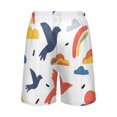 thumbnail image 3 of Men's Pajama Shorts Bottoms with Pockets Soft Lightweight Lounge Sleep Wear Bird Silhouette and Clouds, 3 of 6