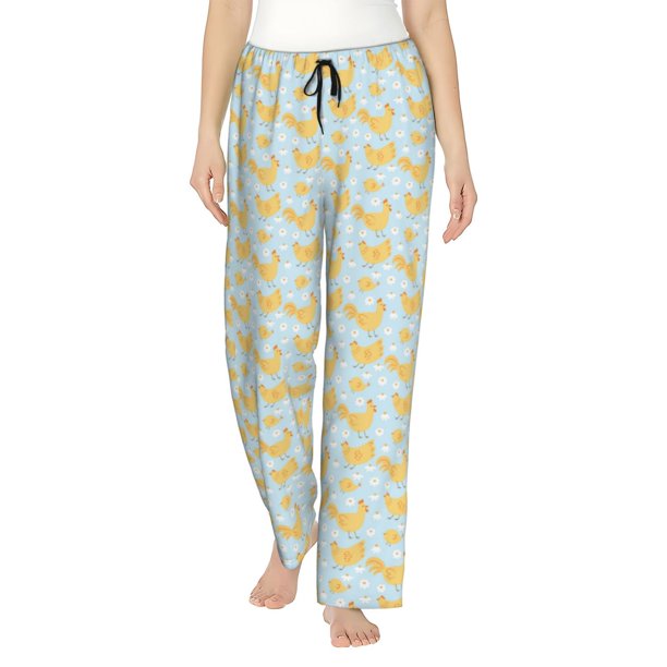 Balery Roosters Pantalones de pijama para mujer, pijamas ultraligeros, pantalones de estar por casa-Medium