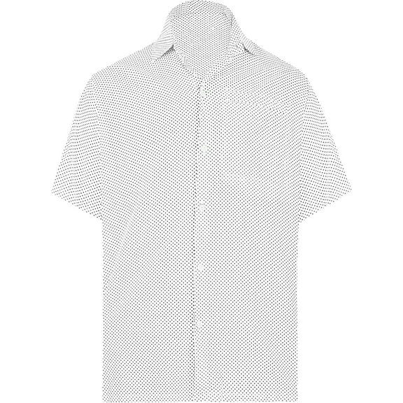 HAPPY BAY Men's Hawaii Cruise Short Sleeve Button Down Shirt Aloha Beach Party Shirts Holiday Tops Hawaiian Shirt For Men S Swiss Dots, White
