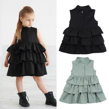 

Sleeveless Kids Baby Girls Party Pageant Princess Ball Wedding Dress Clothes New